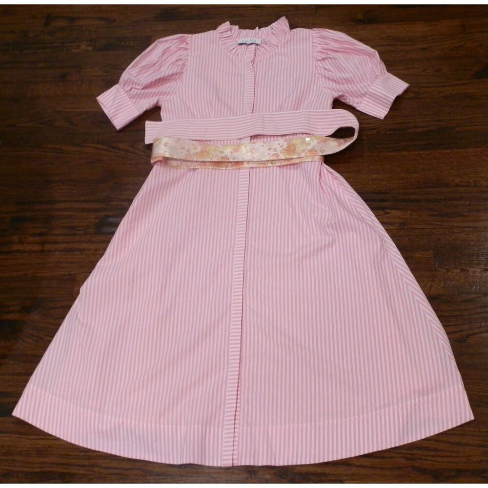 Buru Pink Short Sleeve Striped Midi Dress Womens Large